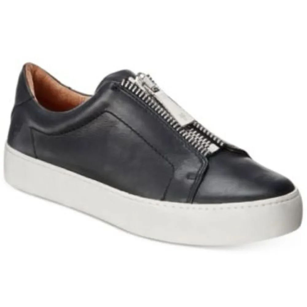 Frye Women's Lena Leather Platform Black Sneakers Size 6.5